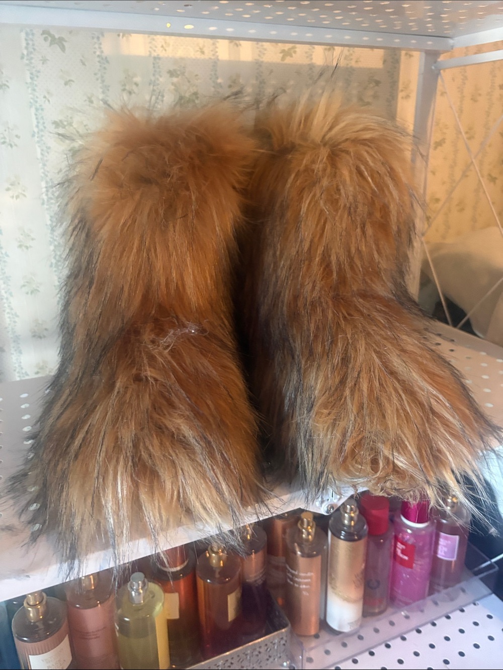 Source Unknown Faux Fur Tall Brown Winter Boots